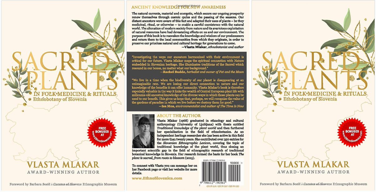 I proudly announce that my new book
SACRED PLANTS IN FOLK MEDICINE AND RITUALS – ETHNOBOTANY OF SLOVENIA, Paperback, is published by Vlasta Mlakar (Author)  
By it on Amazon: amazon.co.uk/dp/B085HNFXT9