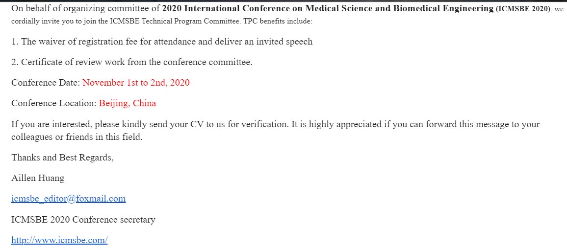 piyushKAVIRAJ's tweet image. Hats off to these #PredatoryConference organizers who don't lose hope and are trying to lure researchers even in these times!! Beware of them! #predatoryjournals #fakeconference @ass_deans @PrinSciAdvGoI @CSIR_IND @shubhatole @NatureInd @Subhrapr @IndiaBioscience