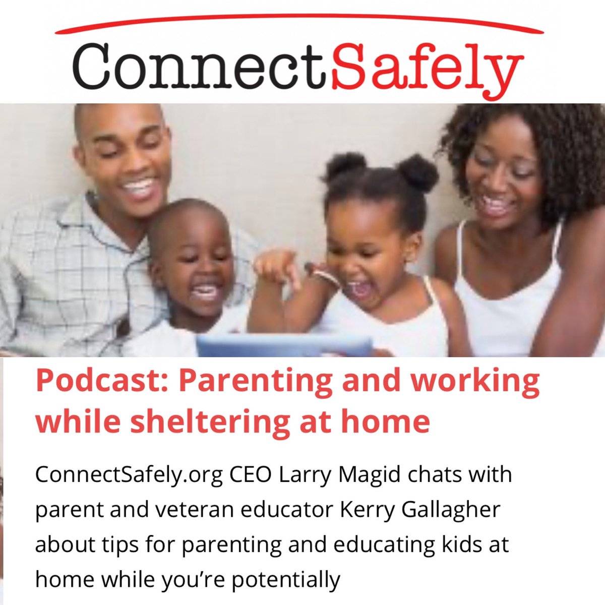 KerryHawk02's tweet photo. Brand new #podcast episode π from @larrymagid and me at @ConnectSafely! Itβs a quick helpful listen for parents trying to figure out what this #newnormal looks like for themselves π§π½ββοΈπ§πΌπ§π»ββοΈπ§πΎββοΈ and their kids and teens π©βπ§βπ¦π¨βπ§βπ¦at home. #covid_19 #remotelearning https://t.co/KQ9m8wkiA4 https://t.co/yRZ91hCfBI
