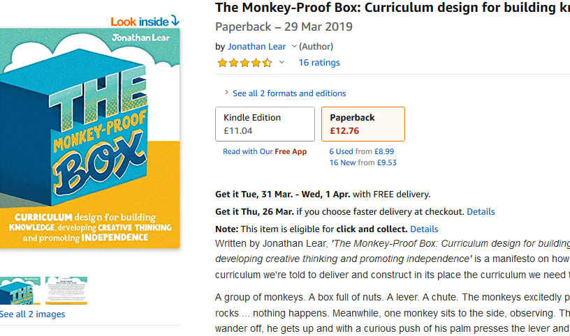 itPressUK's tweet photo. What are you going to do when the schools close? Get plenty of ideas for teaching children at home from the @AmazonUK number 7 in curriculum planning, #MonkeyProofBox by the brilliant @GuerrillaEd! https://t.co/MIoAeTGek2 https://t.co/QBEaYBguht