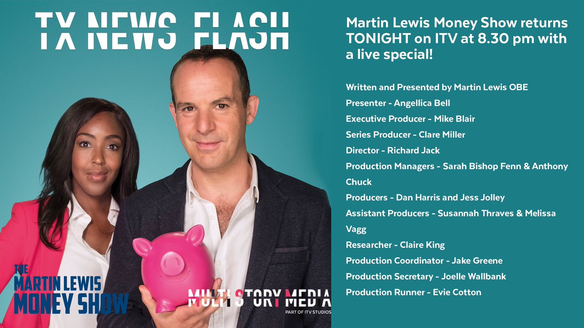 MultiStoryTV's tweet photo. The Martin Lewis Money Show returns tonight for a live #coronavirus special at 8:30pm on @ITV. You can tweet your questions using #MartinLewis or emailing martinlewis@itv.com

@MartinSLewis @angellicabell @itvMLshow https://t.co/eWaQGhvp2x