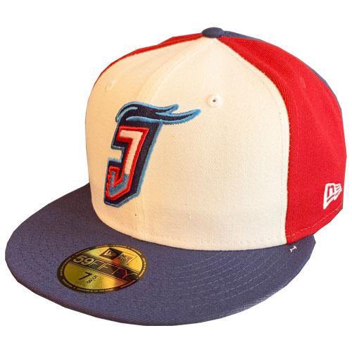 Pinwheel by  @JaxShrimp (AA, MIA)From 1985–1990, the minor league team in Jacksonville was an affiliate of the Montreal Expos. I want to think that influences this style cap the Jumbo Shrimp made with the modern branding and pinwheel layout.  #HatADay