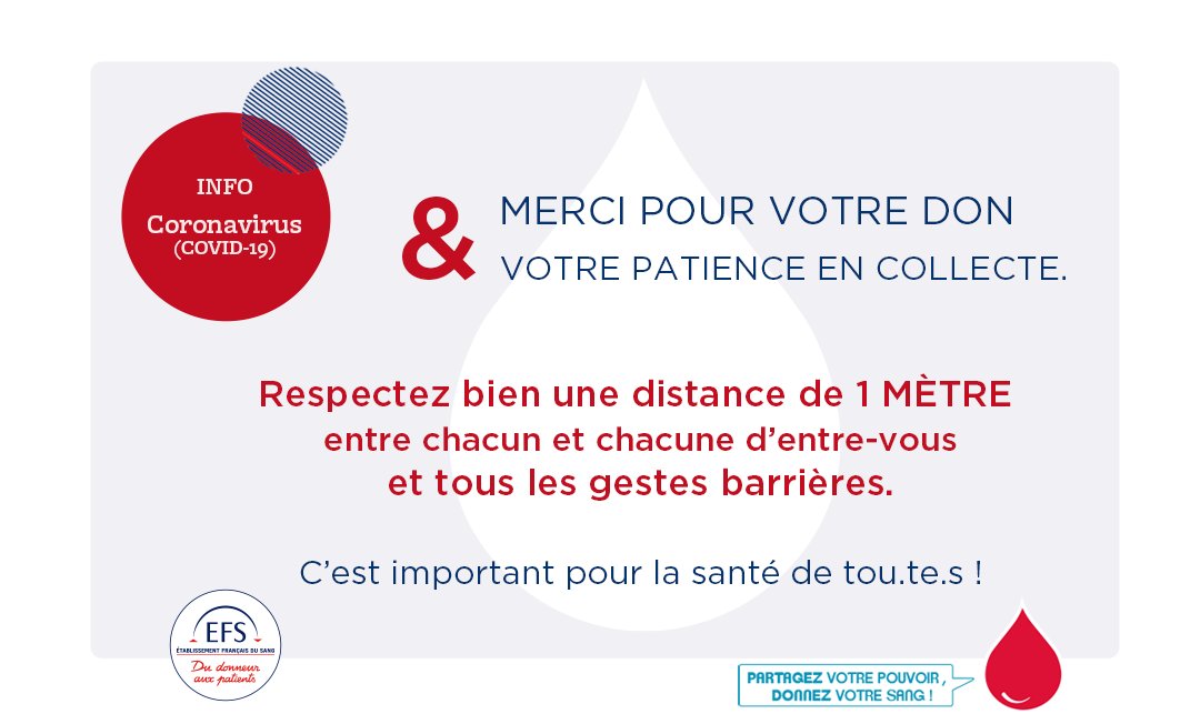 [#Coronavirus #COVID19] 🩸 Pour continuer à assurer le #DonDeSang tout en garantissant votre sécurité, n'oublions pas les mesures de précaution à prendre en collecte.⤵️