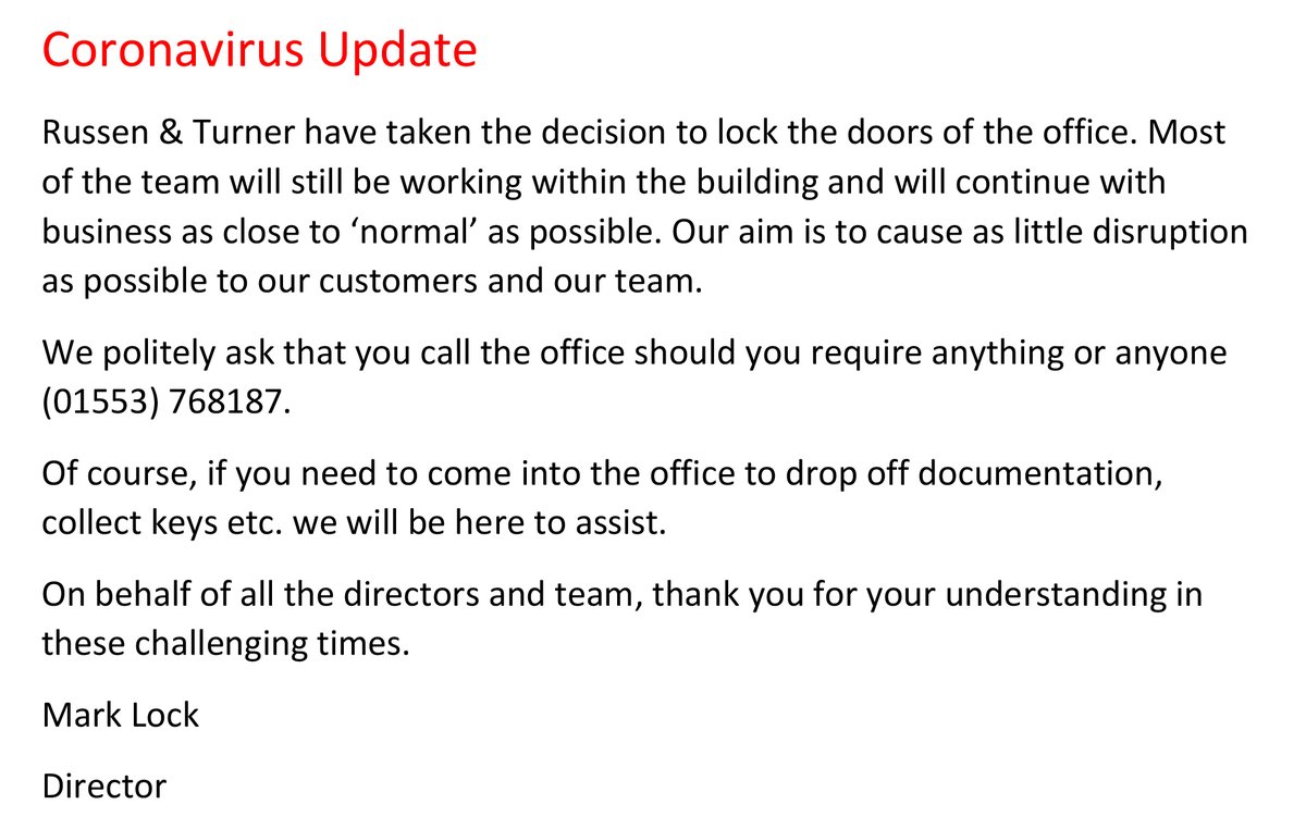 As many are we are reacting day-to-day to all that is going on. We have updated our position and released the following statement. As always the priority is the safety and wellbeing of all our customers and staff #covid19 #kingslynn