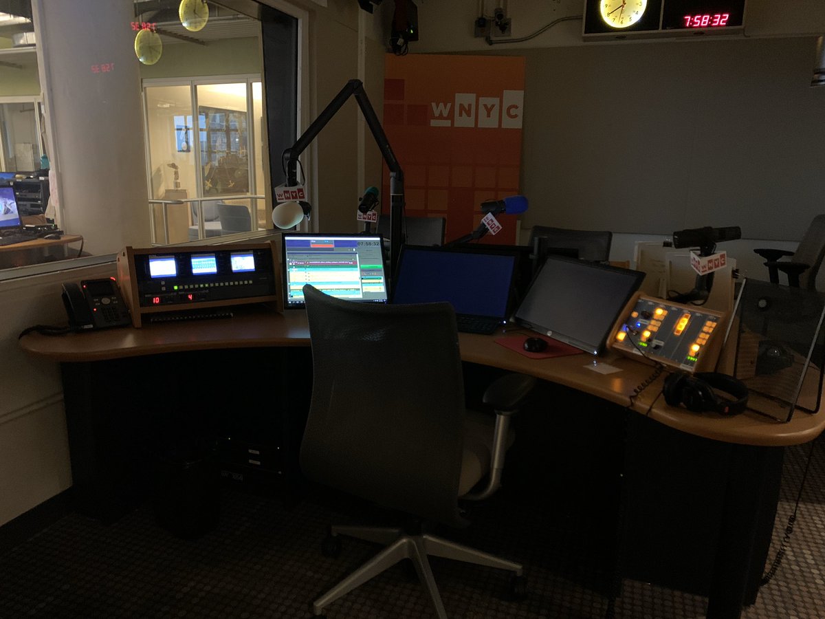 And here’s where <a href="/RScottHake/">Richard Hake</a> normally sits. Feels kind of sad that he’s not here in person but I’ll cheer up when he sends me a picture of him doing the broadcast in his own pajamas.