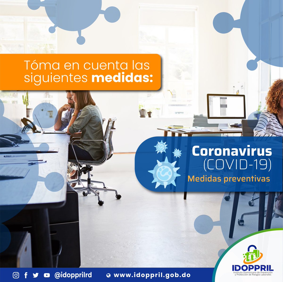 IDOPPRILRD's tweet photo. En el lugar de trabajo también debemos tomar medidas de prevención ante el #COVID19, procura desinfectar las superficies como mesas, escritorios y los objetos, como teléfonos, mouse y teclados.  

#IDOPPRIL
 #CoronavirusRD 
#PrevenciónSomosTodos  #RiesgosLaboral #Repúblicadigital https://t.co/W4Zv2c6fys