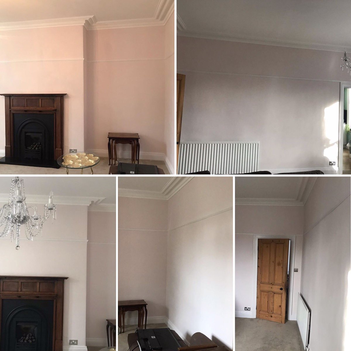 AllanDecorating's tweet photo. We’ve used Bare Pink Cover Plus Matt Emulsion in this beautiful lounge which is complimented with the clients dark furniture! 
#professionaldecorators #jobdone #ontothenextone #johnstonespaint https://t.co/6lw6HusJN4