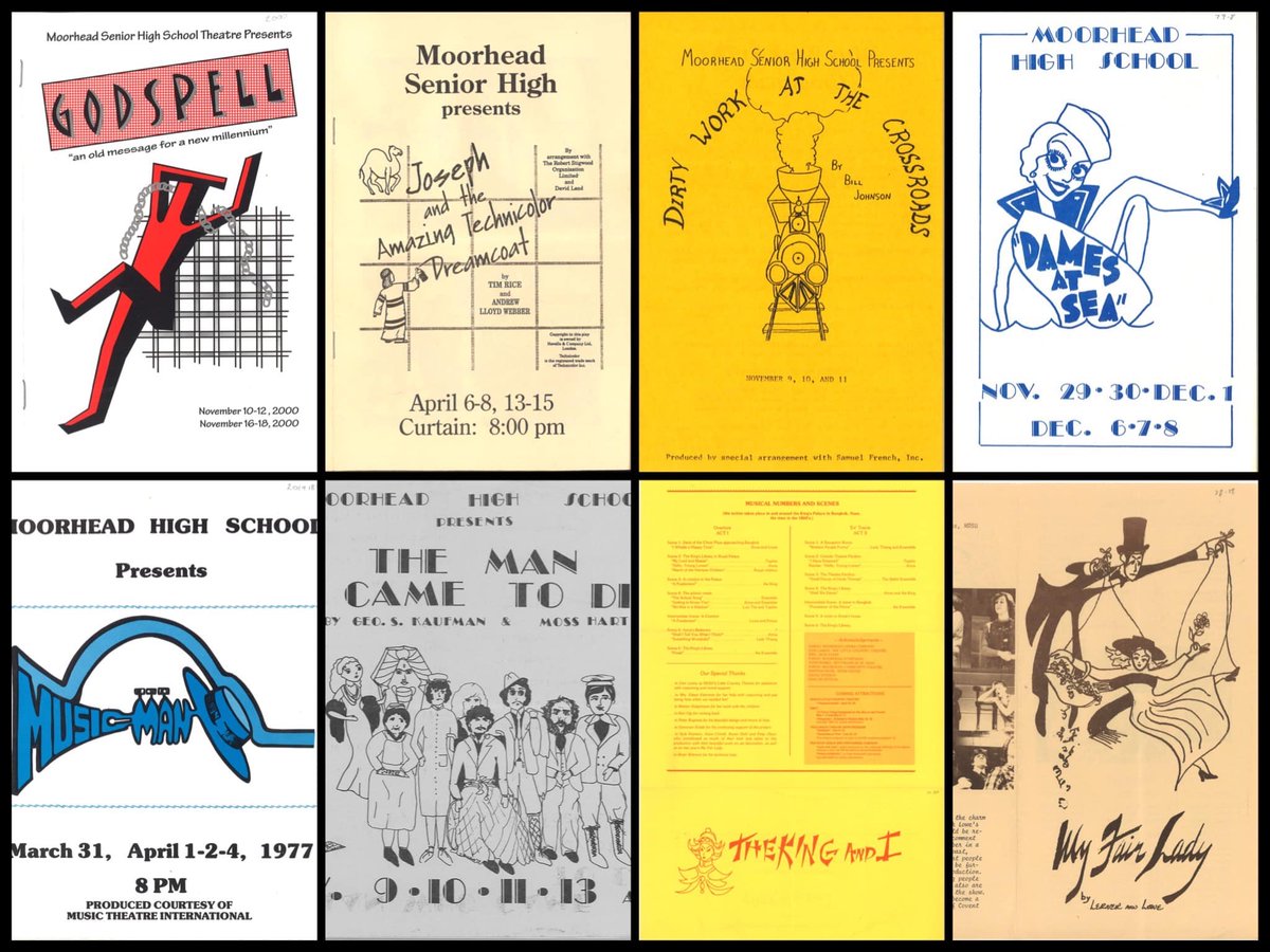 Who remembers any of these theater productions at Moorhead High School? You can view the complete programs at our Spud History webpage: tinyurl.com/SpudTheater
#tbt #HonoringOurTradition