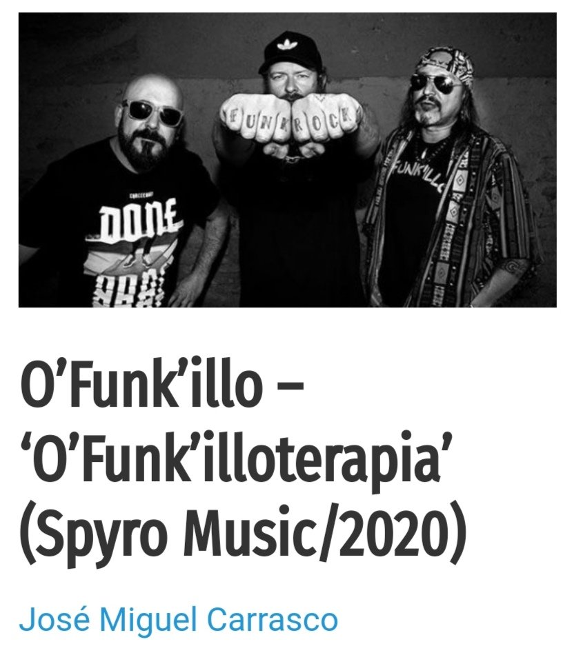 SDisonante's tweet photo. Este disco de O'funk'illo (@ofunkilloband) salió el mes pasado pero viene muy bien rescatarlo ahora para amenizar el encierro con pildorazos vitamínicos y una mijita de cachondeo. Aquí tenéis el enlace para que léais la crítica. 
https://t.co/Wr0NfMFuxT https://t.co/NzDrGaHKmG