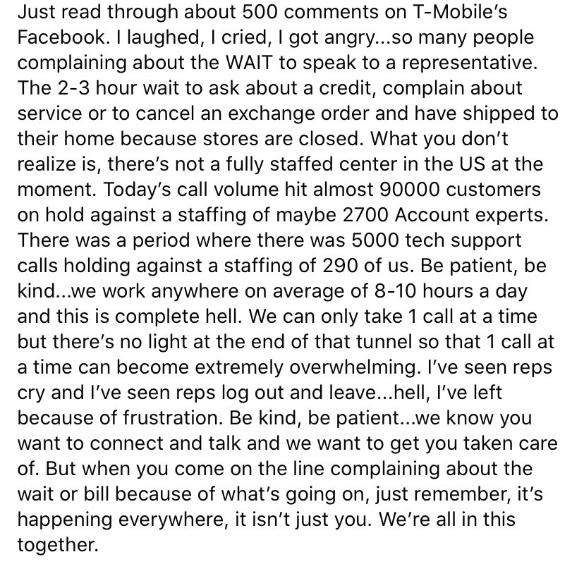 JLoveTN's tweet photo. Don’t tweet often but this was worth a tweet. Be nice to your customer service employees. #CustomerService #callcenters #TMobile #Verizon #att #sprint #comcast #statefarm #jakefromstatefarm #lasthashtagistotallysillyasisthisone https://t.co/FXKYhsUp9u