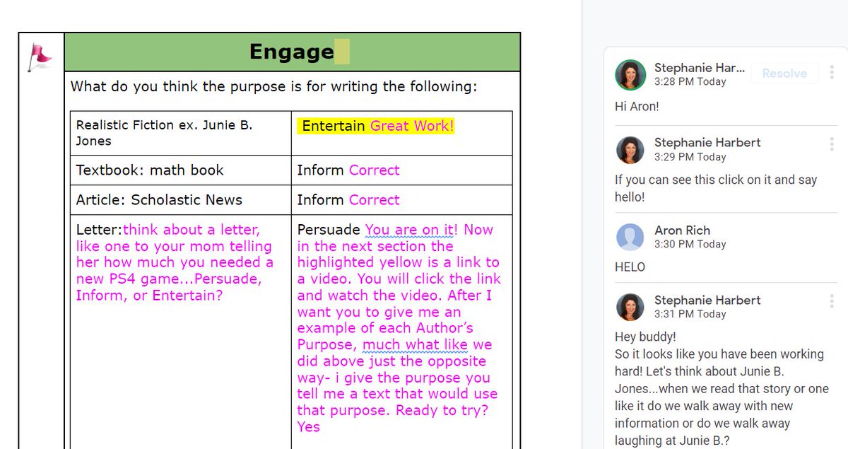 mrleeteaches's tweet photo. Even our 2nd graders have live teacher support via @GoogleForEdu #GoogleDocs chat. @AndersonDist3 #A3elearning has #students engaged and learning is still active! Way to go #Teachers! https://t.co/eetFTWupxk