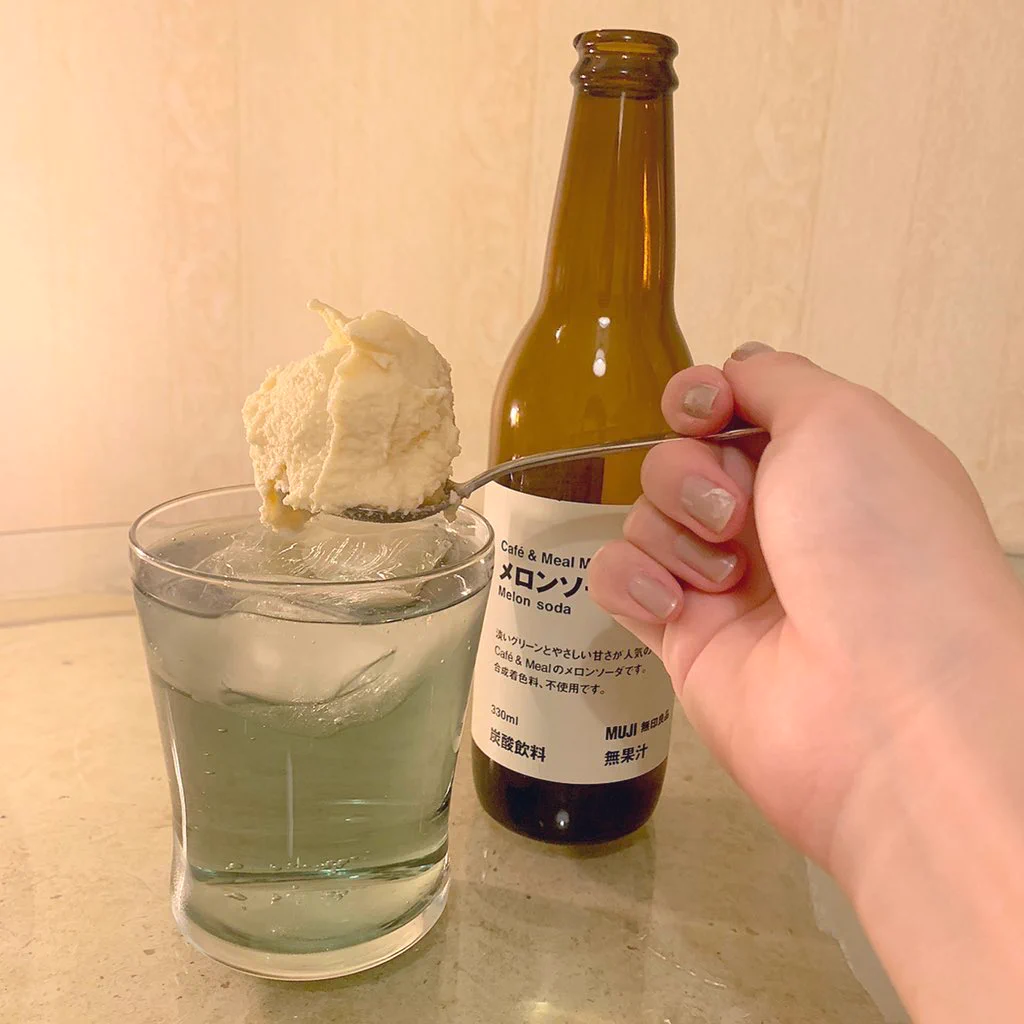 激推ししたいもの。【無印良品の瓶メロンソーダ。(¥290)】おうちカフェにもお勧め。