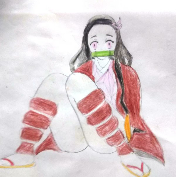 ぽいじ🏇天羽に囲碁を学ばせたいさんがTwitterに投稿した竈門禰豆子(鬼滅の刃)のイラスト。