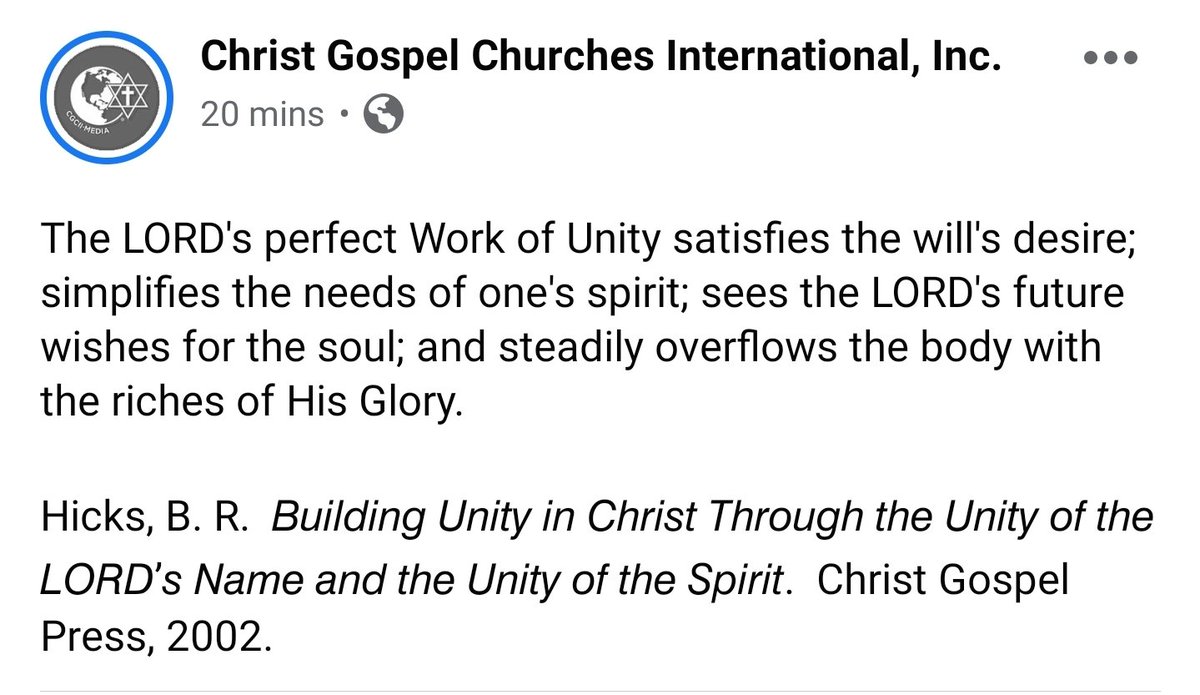 ChristGospelCII's tweet photo. Today's thought is about the LORD's perfect Work of Unity. https://t.co/palWGndoWN