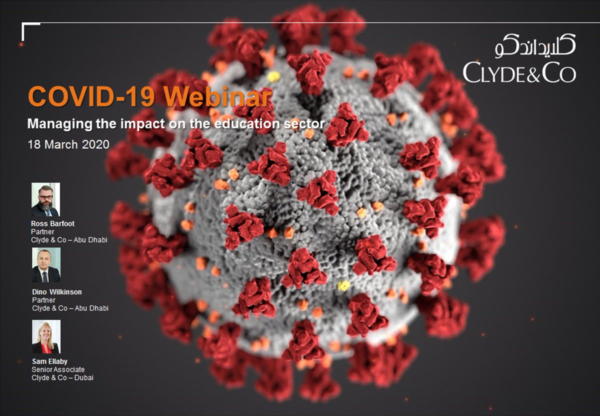 Yesterday we held a webinar looking at the impact of the #coronavirus on the UAE #education sector. Our experts covered key implications for Middle East operators, such as recruitment, distance learning and data protection. View the replay here: bit.ly/2x595Sz
#covid19