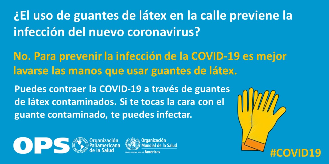 Estadísticas A merced de Sollozos OPS/OMS República Dominicana on Twitter: "¿El uso de guantes de látex en la calle previene la infección del nuevo coronavirus❓ ❌NO. Para prevenir la infección de la #COVID19 es mejor lavarse las Estadísticas A merced de Sollozos OPS/OMS República Dominicana on Twitter: "¿El uso de guantes de látex en la calle previene la infección del nuevo coronavirus❓ ❌NO. Para prevenir la infección de la #COVID19 es mejor lavarse las