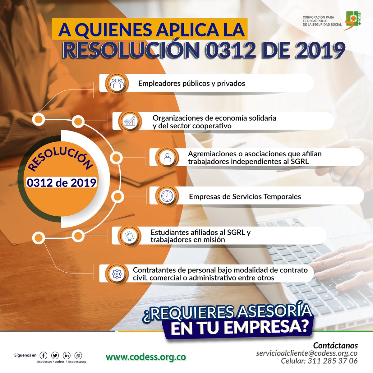 codessco's tweet image. En nuestros #Tipsinformativoscodess te contamos a quienes aplica la Resolución 0312 de 2019......🧐👌
.
.
.
.
#Codess #SGSST #PHVA #Resolucion0312de2019