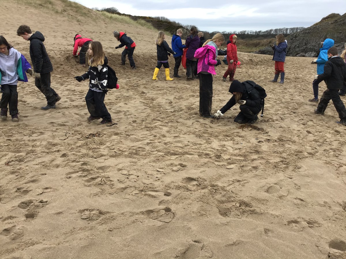 radyrstackpole's tweet image. The last morning at Stackpole spent at Broadhaven beach for a clean up along the tidal line.