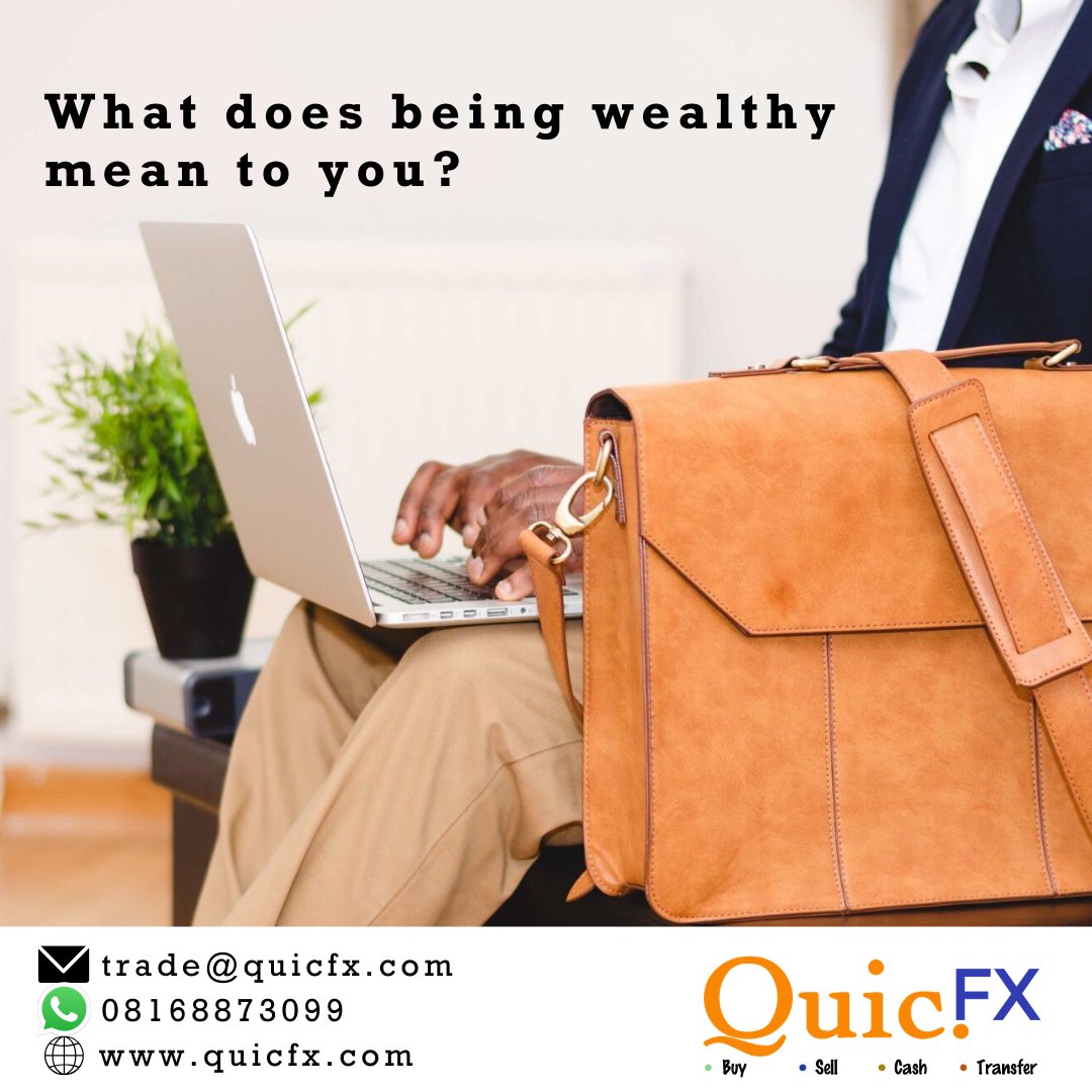 QuicFx's tweet photo. Is being wealthy all about money to you? Comment in the thread

#TriviaThursday #Lagos #Nigeria #MoneyTalks #MoneyAfrica https://t.co/5wam6bpki7