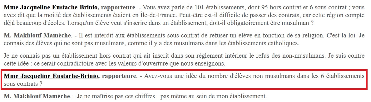 Là, franchement cette question de Jacqueline Eustache-Brinio de la commission du sénat sur la radicalisation islamiste est grave. Je veux dire : c'est grave, pour un sénateur, de poser une telle question. poke  @combatsdh