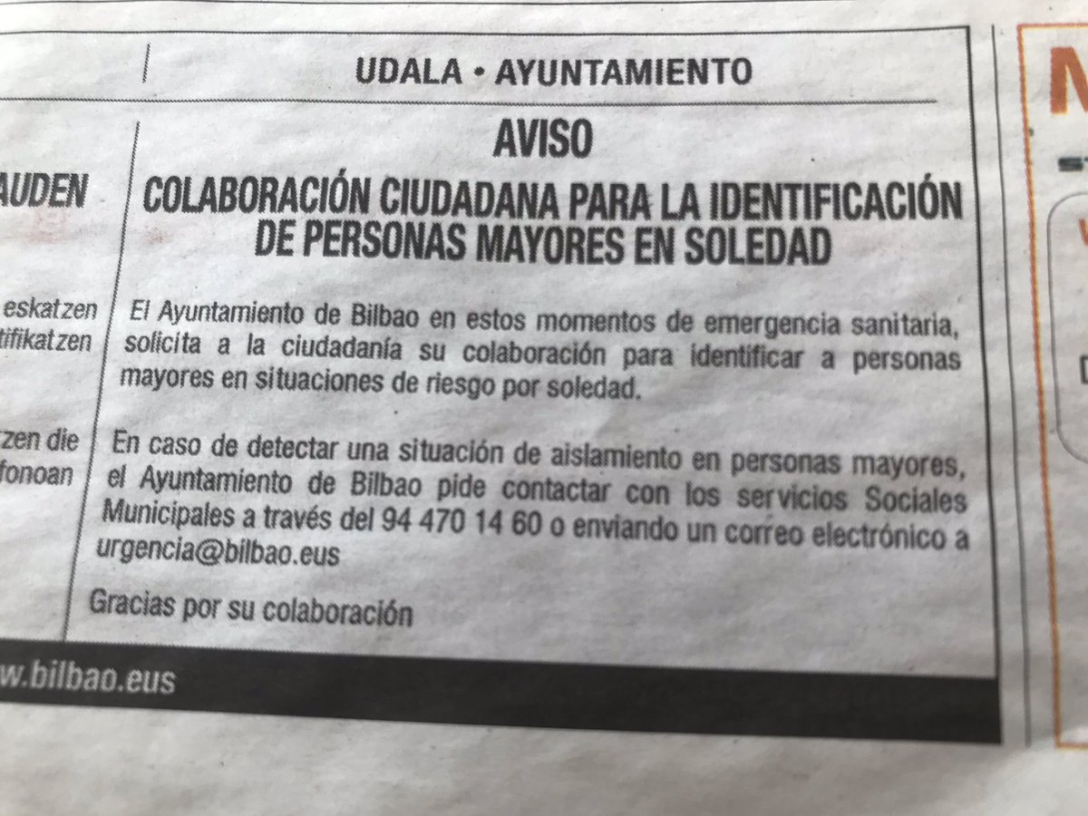 Ap3Patricia's tweet photo. @bilbao_udala colaboración ciudadana para la Identificación de mayores en soledad https://t.co/81x9mW7Vkb