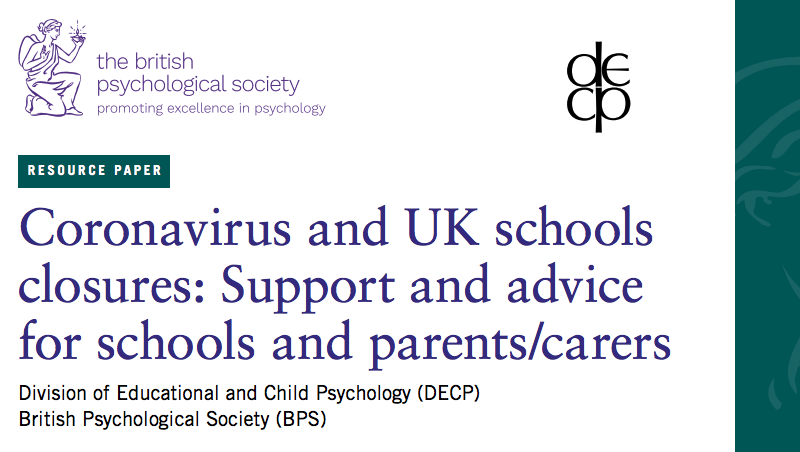 DECPOfficial's tweet photo. We've produced rapid advice to try to help schools and parents at this time following #schoolclosuresuk announcement.

Link: https://t.co/b5uLevKSxb

#twittereps #Children #coronavirus @ChildrensComm @AEPsychologists @SDEP9 @NIDECP https://t.co/IwZsxaucY0