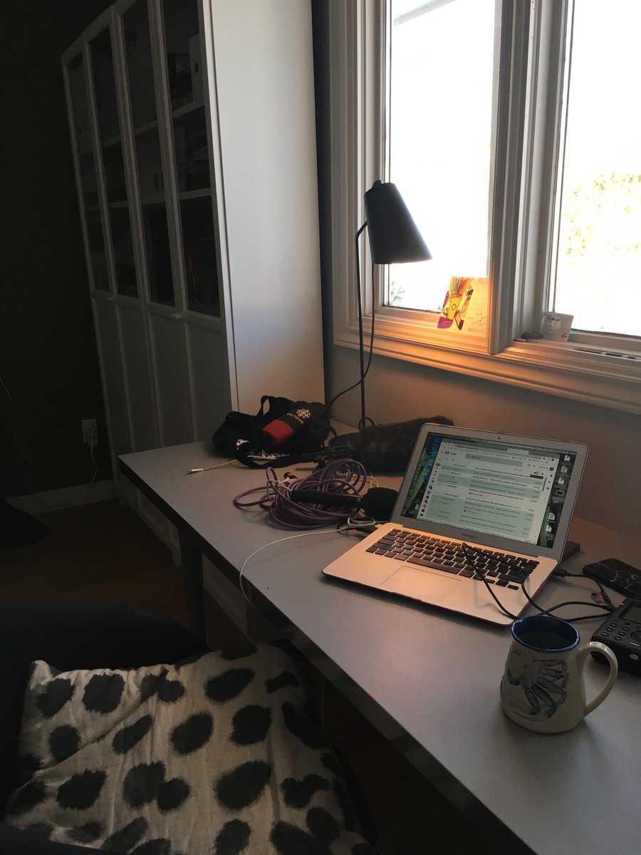 AtlanticVoice's tweet photo. The #AtlanticVoice home studio is up and running! #covid #radio #SocialDistancing #CBC https://t.co/ROopwtzH97