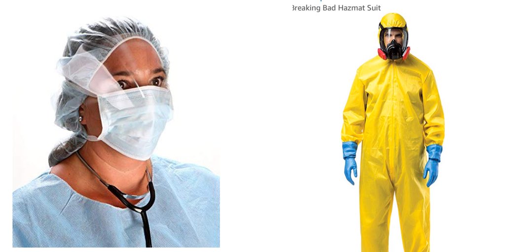 Is it just me or does the breaking bad costume on Amazon appear to provide more coverage than standard CDC recommended #COVID19 #PPE 🧐

amazon.com/Rasta-Imposta-…