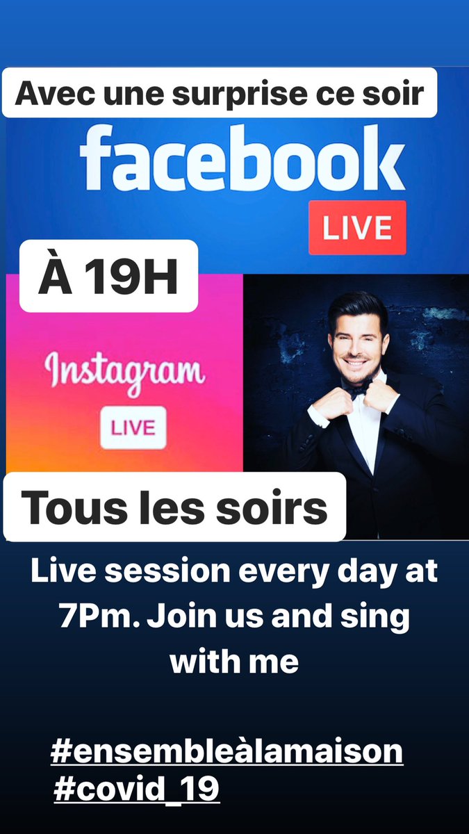 vincentniclo's tweet photo. A ce soir 19h en live ..Avec une surprise...
#ensemblealamaison #COVID19 #CoronavirusFrance https://t.co/ANhftvPdNH