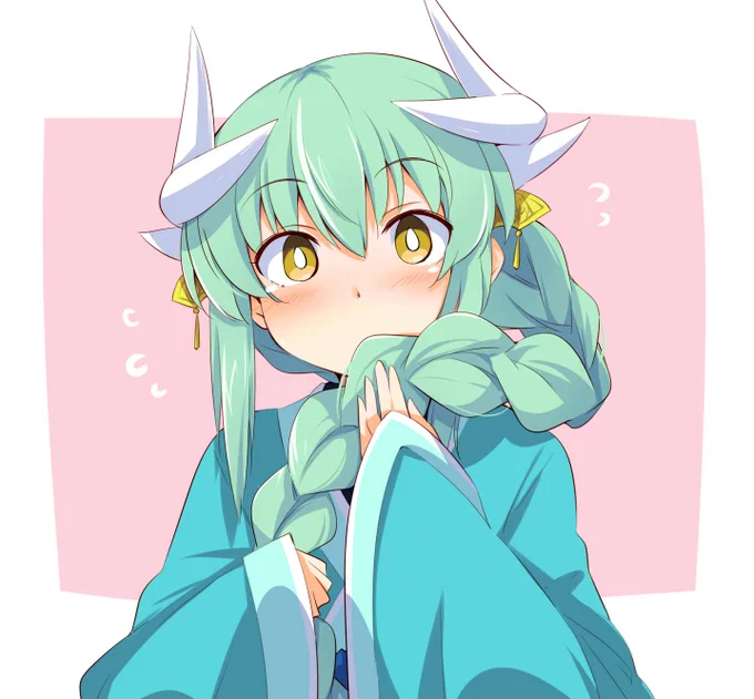 おさげの きよひめが
ほめてほしそうに こちらをみている! 