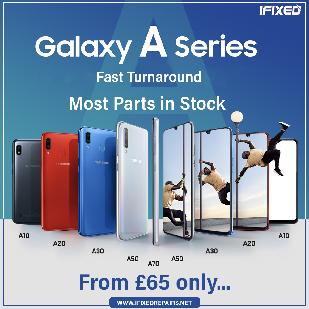 Samsung Galaxy A Series. Fast Turnaround. Most Parts in stock! From £65 only. Buy Now! Log on to ifixedrepairs.net for more information. Contact us -01707707273⠀ #ifixedrepairs #repair #screenreplacement #repairiphone #Samsung #samsunggalaxy #SamsungGalaxyA