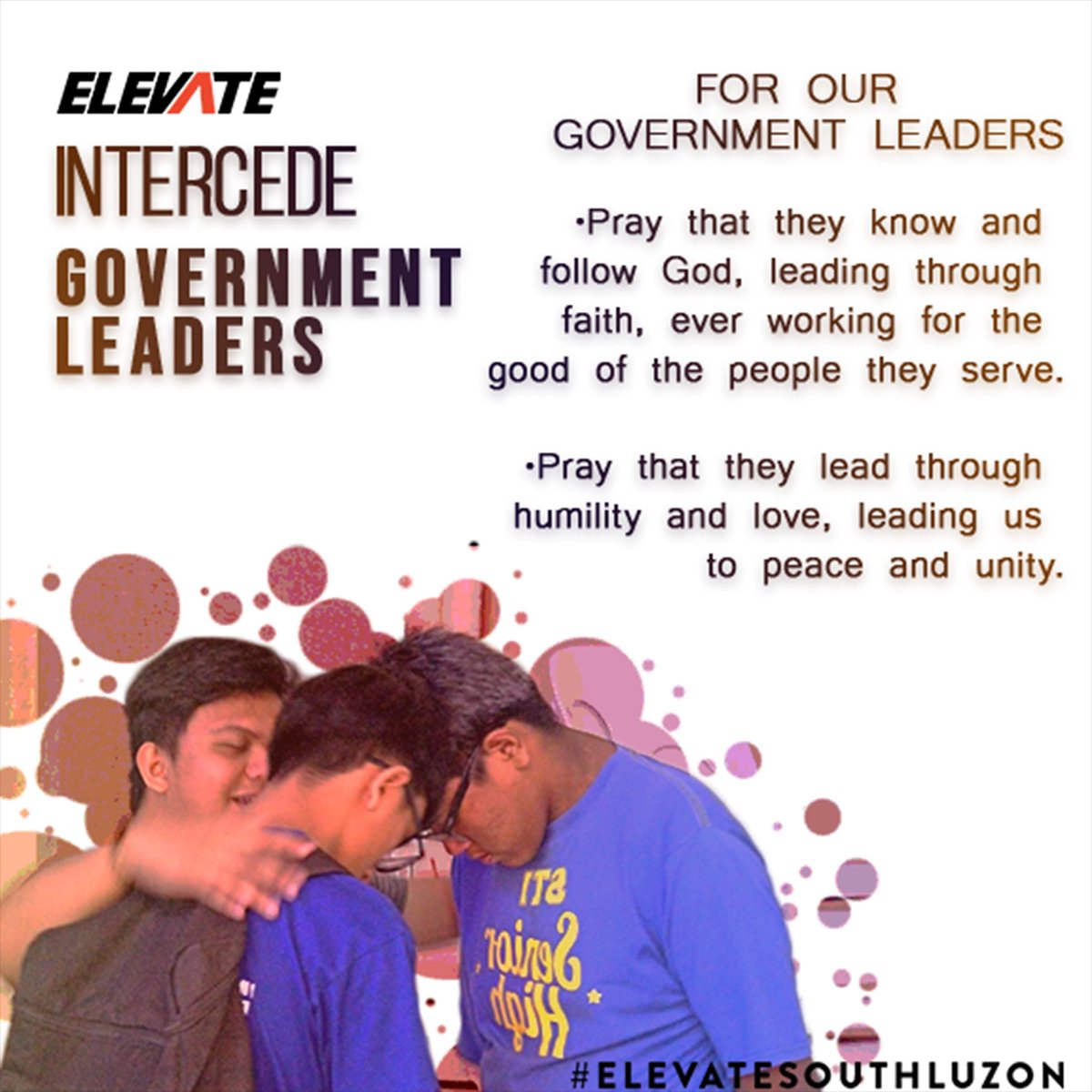 ElevateImus's tweet photo. Pray for the government and leaders. They are tasked with the burden of making decisions during this unprecedented time. May God bless them and strengthen them in these difficult days. 🙏
#ElevateSouthLuzon 
#ElevateTeamBahay https://t.co/Q0McOlLnAg