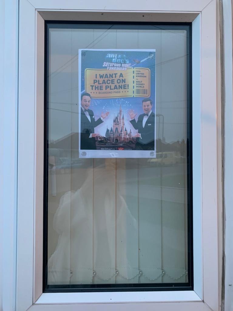 pascale_fern's tweet photo. We would still like a place on the plane when it goes ahead & we have still got our posters up, I want a place on the plane #SaturdayNightTakeaway #IWANTAPLACEONTHEPLANE @antanddec @itvtakeaway ❤️❤️❤️ https://t.co/K2t1LZV98A