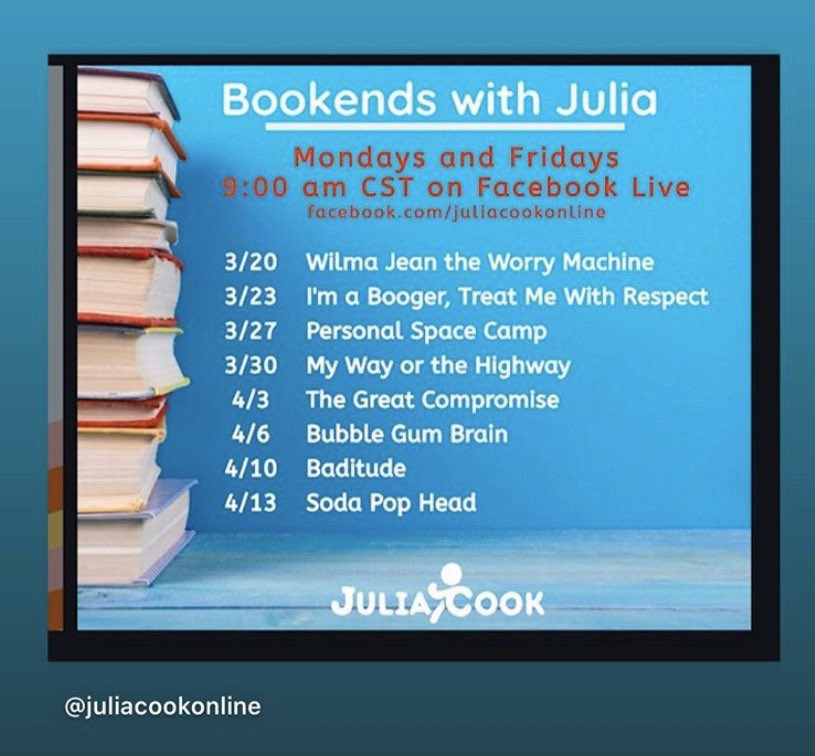 Elizabeth Elliott (@sscatsre) on Twitter photo Looking for a great read aloud with some SEL lessons? Tune in with Julia Cook! #smokyrowathome <a href="/SmokyRow1/">Smoky Row Elementary</a> Looking for a great read aloud with some SEL lessons? Tune in with Julia Cook! #smokyrowathome <a href="/SmokyRow1/">Smoky Row Elementary</a>