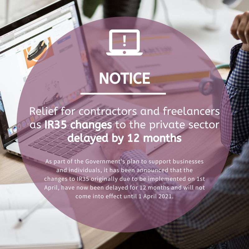Inform_Accounts's tweet photo. A bit of good news for contractors and freelancers re IR35....... #IR35 #IR35delay #contractors #freelancers #COVID-19 #businesssupport #xeroplatinum #xerowestmidlands #suttoncoldfield https://t.co/K5ROdXCXoW