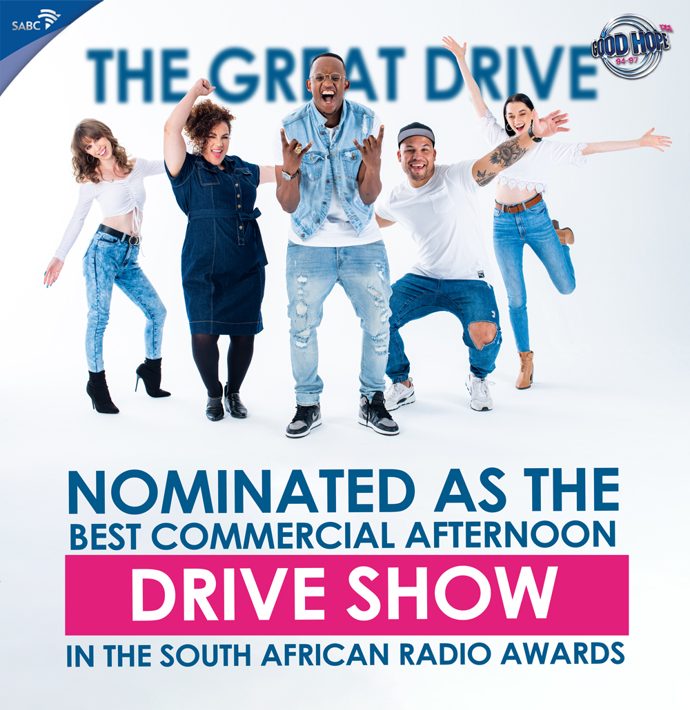 Congratulations #TheGreatDrive team for the @SARadioAwards Nomination in the Best Commercial Afternoon Drive Show category.💪🏽 👏🙌 🎙️ @kyeezi 📰 @VaniaCloeteColl 🏉 @Morgan12Newman 🚦 @MissVickiMac 🎧 @deluciadaniels #BeGreat