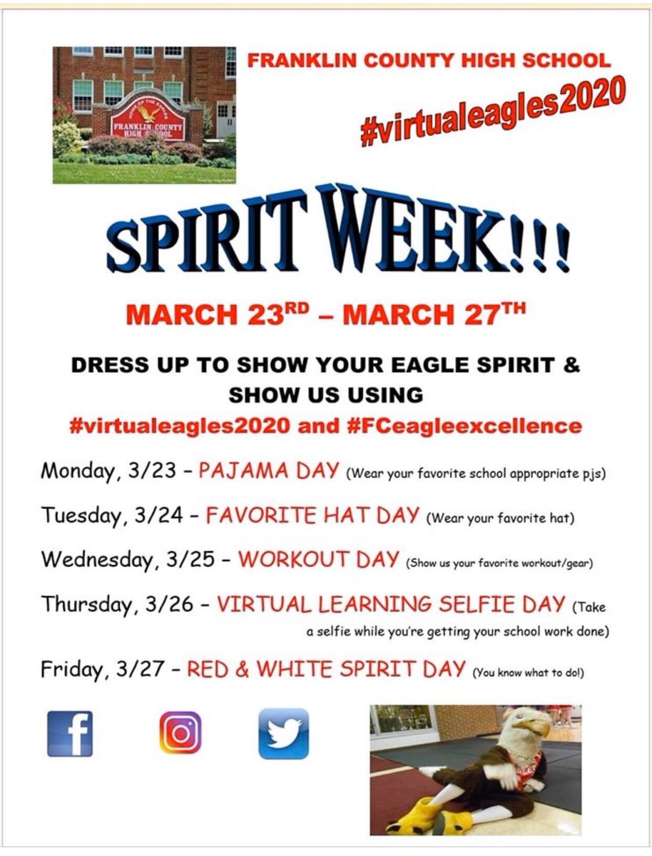 Coming next week, Eagle Nation, get ready &amp; make sure you include your hashtags #virtualeagles2020 ! #fcpsva #FCeagleexcellence