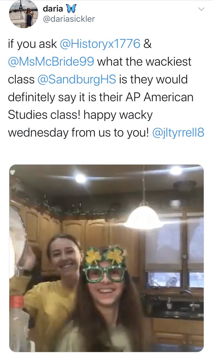 SandburgHS's tweet photo. And the Wacky Wednesday winner(s) are... 🥁 🥁 🥁 

Brielle Morris and Daria Sickler! A Sandburg prize pack coming your way.

For everyone else, don’t give up hope... today’s the day to rep your club or athletic team. #LetsGo #EliteConnectedness #X230Proud https://t.co/6x1QNHqP9j