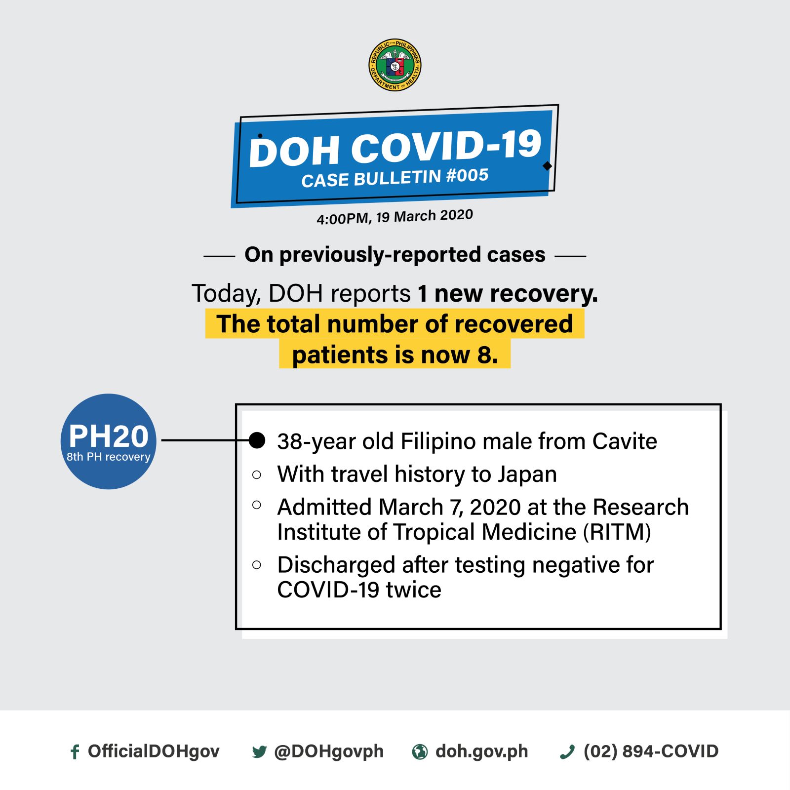 Department of Health on Twitter "In review DOH confirmed 1 Filipino