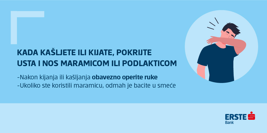 ErsteBankSrbija's tweet photo. Usled pojave koronavirusa u našoj zemlji, kao društveno odgovornoj finansijskoj instituciji, zdravlje i dobrobit svih naših klijenata i zaposlenih su nam na prvom mestu. Molimo vas da primenjujete ove osnovne mere zaštite. #ostanikodkuće https://t.co/7iiPr4pSFD