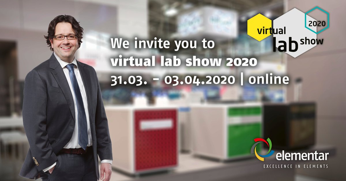 elementargroup's tweet photo. analytica postponed? Now the fair comes to you: Meet us at the German #virtuallabshow 2020, conveniently from your computer! Discover innovative new products &amp; take part in exciting presentations, online and without health risks. Register now for free at https://t.co/UKlUwCqSOW https://t.co/hJATaX3drU