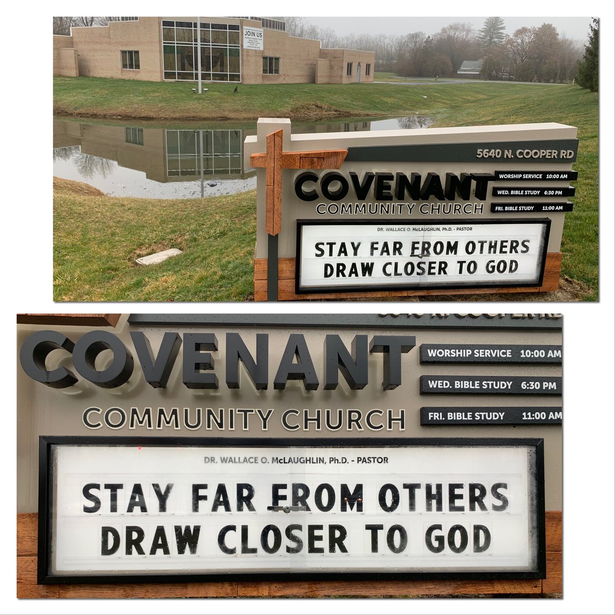 Message from Covenant Community Church.  56th/Kessler.  This made me stop. Working from a mobile truck/mini tv  broadcast center. Always on the look out for cool things to share. This is one of those!! Positive message! <a href="/WTHRcom/">WTHR.com</a>  on to my next assignment