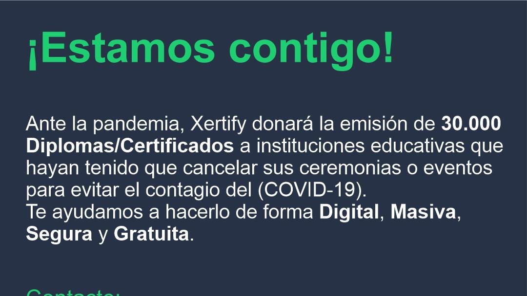 instafarfan's tweet photo. ¡Ingresa aquí https://t.co/G2ClYZnL6P 
En @xertifyco estamos donando 30 mil Diplomas/Certificados! Nos unimos a la campaña de prevención. Instituciones Educativas que hayan cancelado sus grados pueden registrarse hasta el 27 de marzo.
#YoMeQuedoEnCasa
#YoMeCuidoYoTeCuido https://t.co/93TadXe0WR