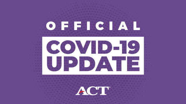 TheACTGlobal's tweet photo. COVID-19 Update: We've rescheduled the 3 and 4 April international test dates. 

Students will receive an email with instructions to reschedule for free to June or a later international test date. Stay safe and healthy.

More information: https://t.co/eRIpQmtD5J https://t.co/V1iZzAMRqU