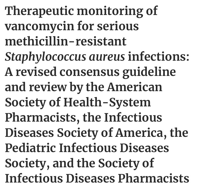 KisgenUF's tweet photo. The vancomycin guidelines have arrived...😎 @AJHPOfficial 
#TeamAUC 
https://t.co/21dzfr6LXS https://t.co/oDO5gIo8UA