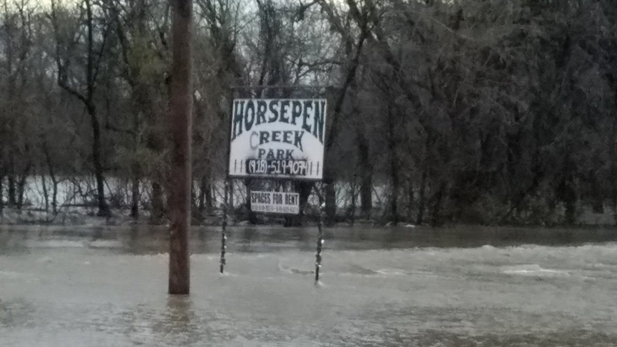 Just after 6 am. we responded at the request of Collinsville Rural Fire to Horsepen Creek Trailer Home Park for a water rescue. The Park is located just north of the City of Collinsville. Owasso Fire was also on scene and helped rescue 3 people from their homes. #waterrescue