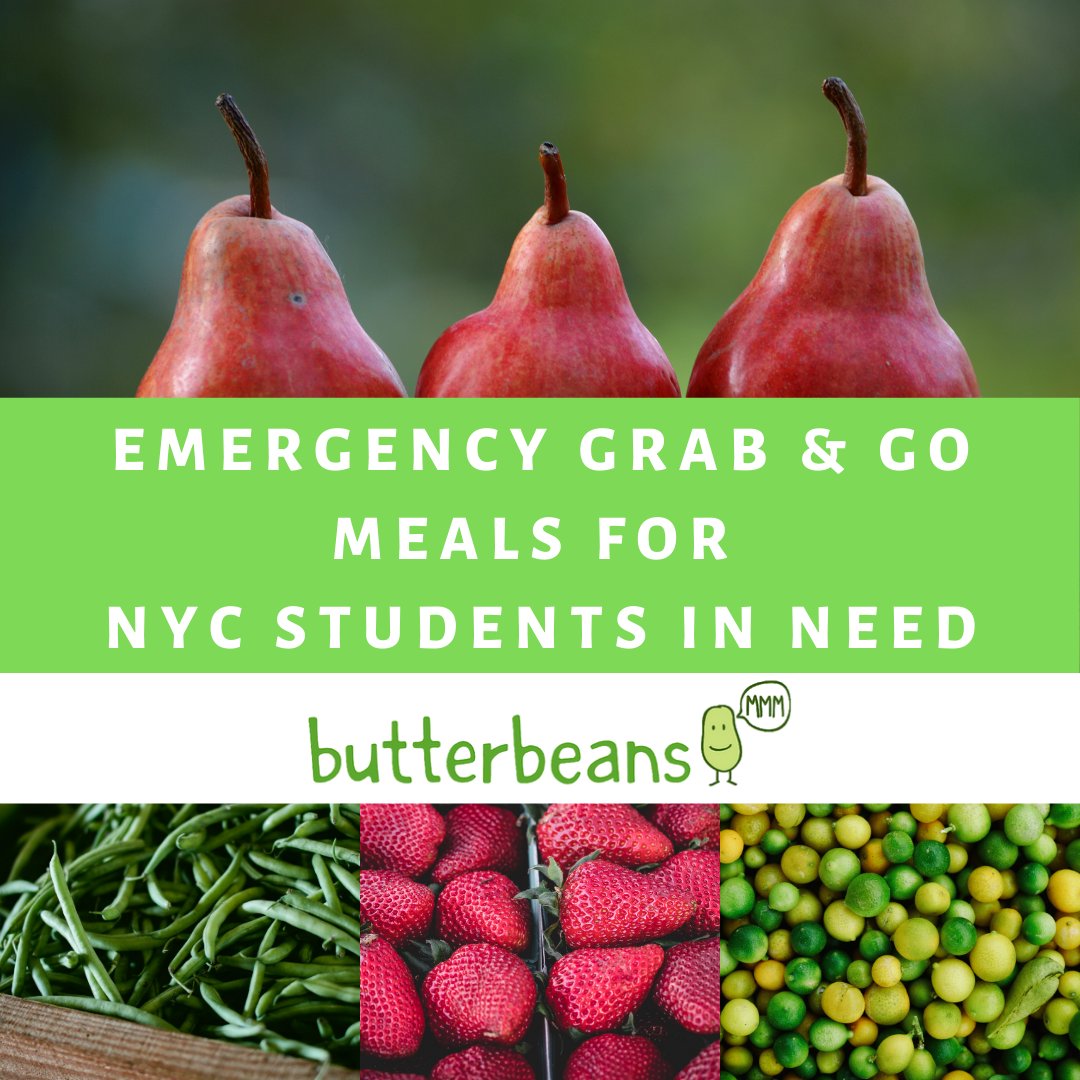 Are you a school, daycare, or community center in need of meals for your students? @Butter_Beans is preparing and delivering emergency grab &amp; go breakfasts and lunches for communities in need across the NY metro area.  bit.ly/2vCeCzy