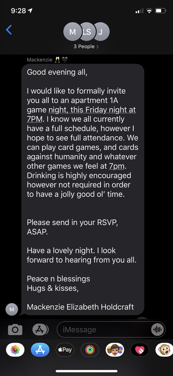 center_stage18's tweet photo. so macy formally invited us to our own apartment for game night.. how’s your quarantine going? 😂 https://t.co/7hzw4p2BCS