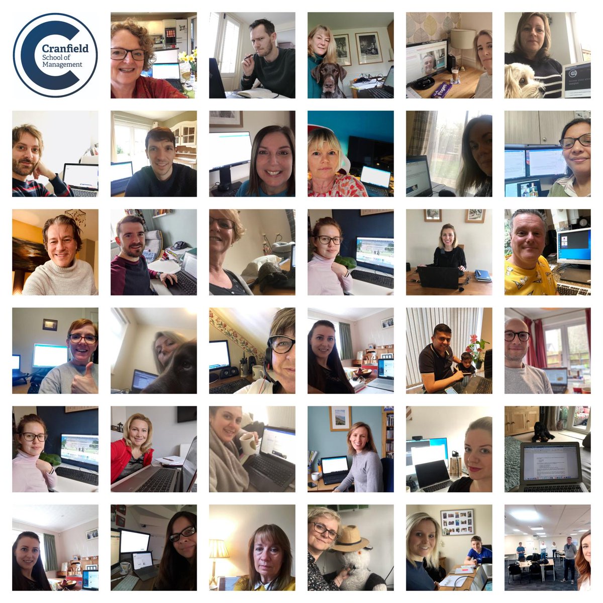 CranfieldUni's tweet photo. Love this 🙌 Great to see and hear so much positivity from our Cranfield family! This is some of our @CranfieldExec team keeping in touch with each other and making sure they can still meet client needs in these unusual times 😍👏 https://t.co/wnLjb90htz
