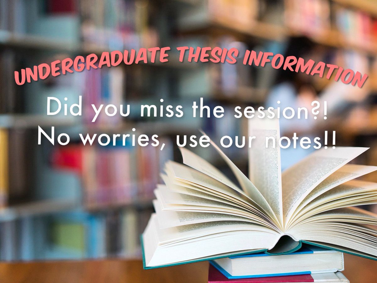 Did you miss our Undergraduate Thesis Information Session? Not to worry - you can borrow our notes! Check out all the information that was shared! drive.google.com/file/d/1QX48b9…